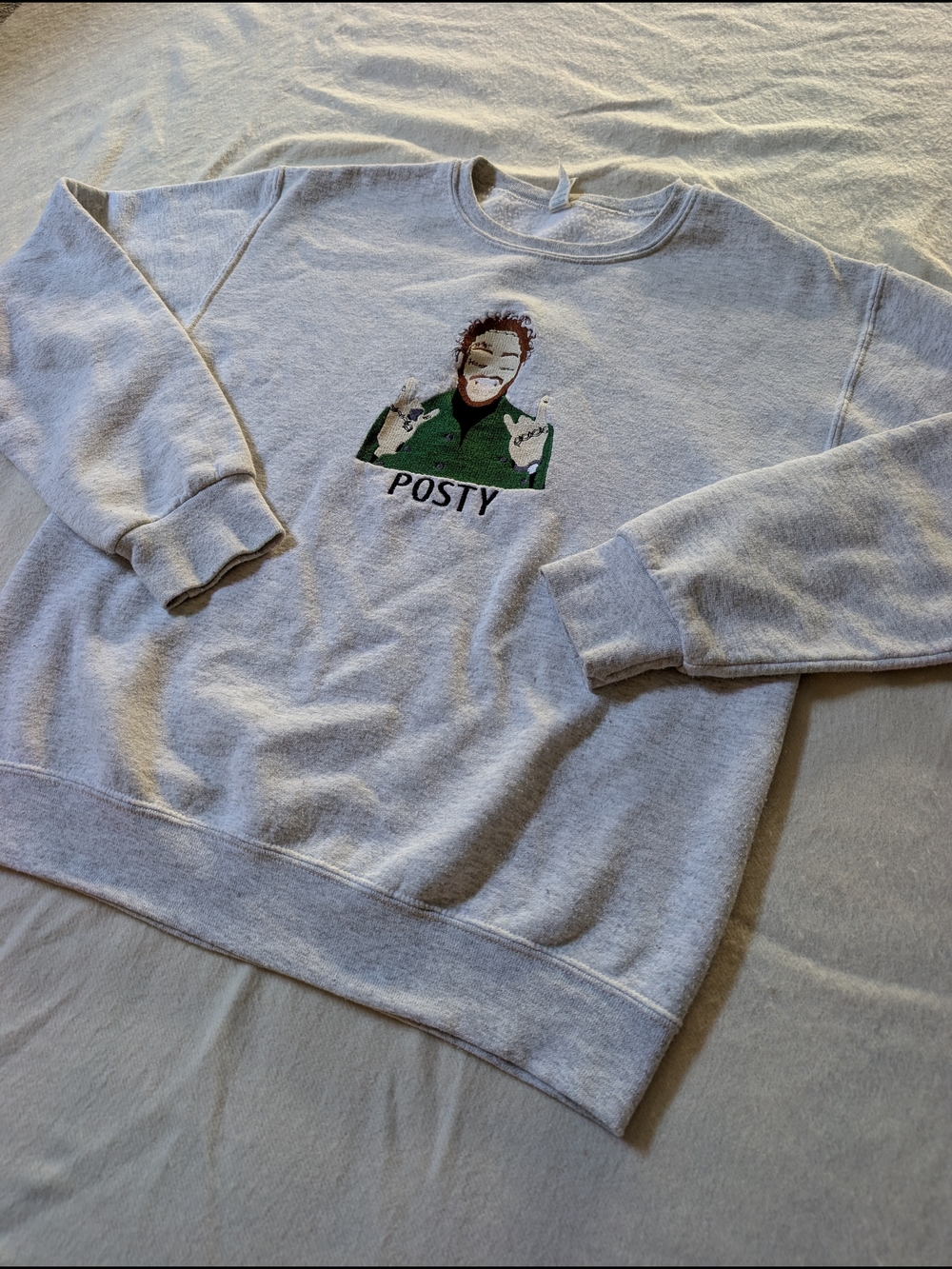 Post Malone Posty Embroidered Graphic Crewneck Sweatshirt
